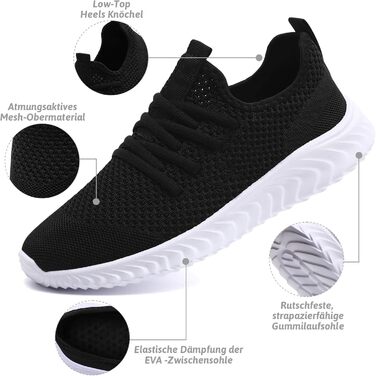 Чоловічі кросівки QIJGS для бігу та фітнесу, повсякденне взуття, модель Slip-on, розмір 46 EU, чорно-білі