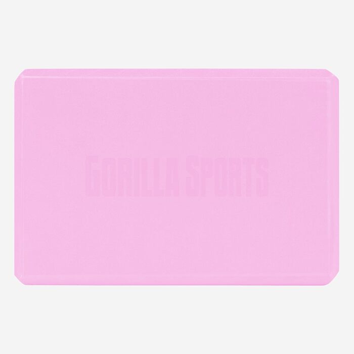Блок для йоги та пілатеса GORILLA SPORTS з EVA-піни, протиковзкий, 23.5 x 15 x 8 см, рожевий