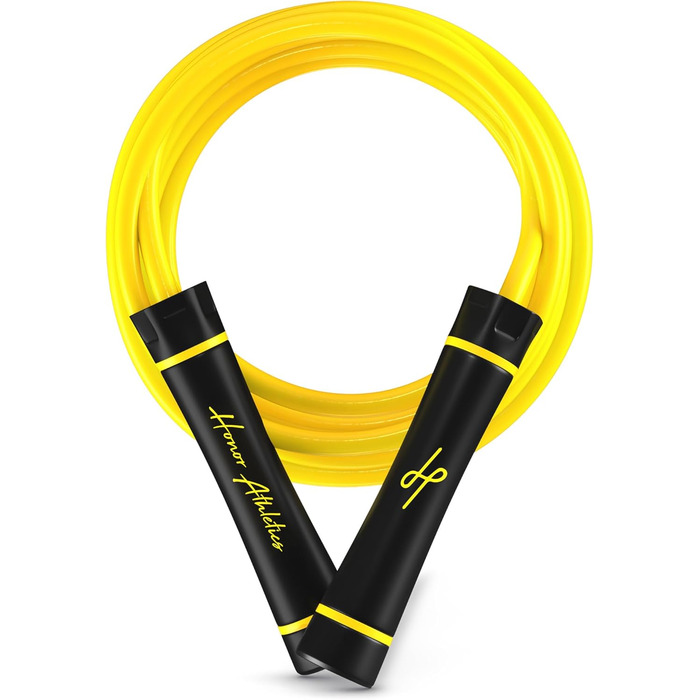 Стрибкове канат для Муай Тай з вагою, для інтенсивних тренувань, Муай Тай & MMA - Міцний PVC канат, важкий 1,1 фунта, для фітнесу (жовтий)