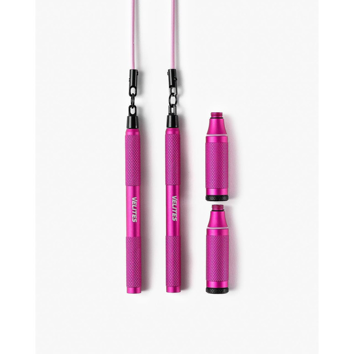 Скакалка Velites Cyclone Jump Rope - легка, преміум-дизайн, для подвійних стрибків та кросоверів, знімний грифель, 360-градусна система (рожева)
