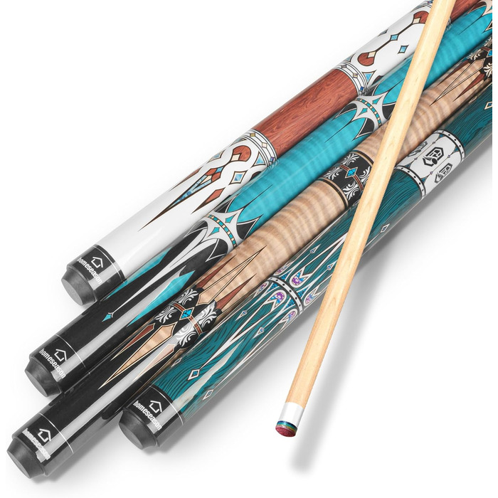 Більярдний кий HomeSeason Billardqueue-Stick, 144,8 см, професійний, з низькою відволікаючою лінією (HS06-ABCD)