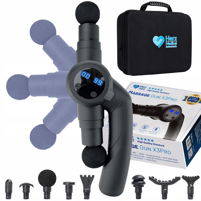 Перкусійний масажер Herz Medical Instruments X3PRO 125 Вт, акумуляторний