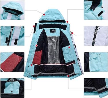 Дитячий комплект лижного одягу Odiche: куртка та штани, водонепроникний, вітронепроникний, кольоровий принт, зелений, розмір S