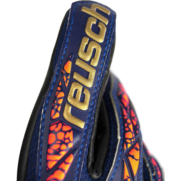 Дитячі воротарські рукавички Reusch Attrakt Gold X Junior, сині-золоті-чорні, розмір 7, унісекс