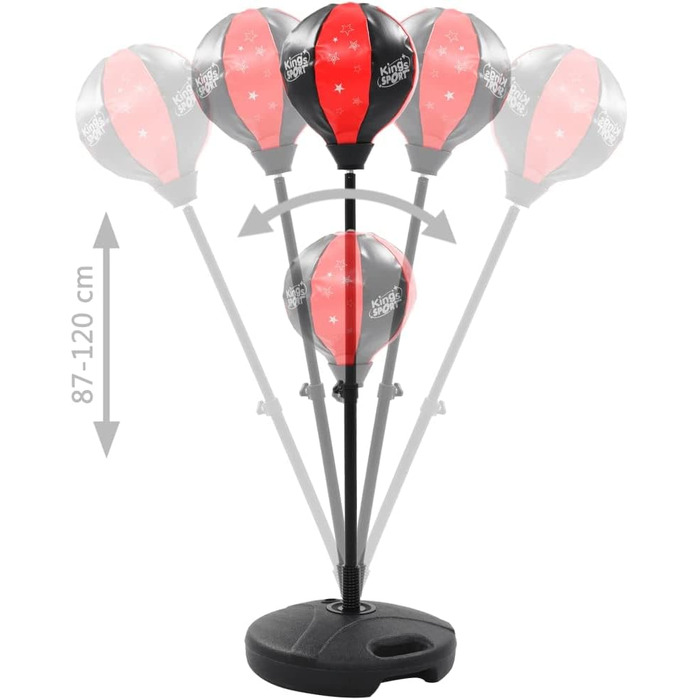 Набір для боксу для дітей від vidaXL: боксерський мішок, рукавички, стійка, регульована висота 87-120 см