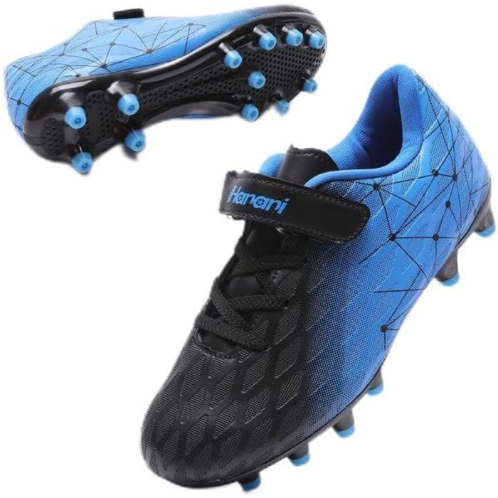 Дитячі футбольні бутси Hanani FG/AG для штучного покриття та натурального газону, чорно-сині, 33 EU (унісекс)