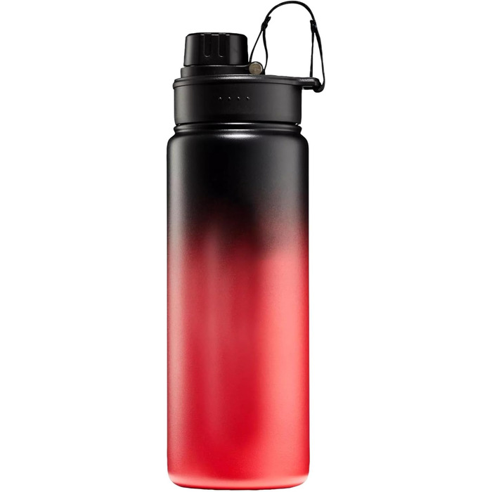 Пляшка для води satch з нержавіючої сталі 0,5 л, BPA-free, герметична, підходить для газованої води, гарячих і холодних напоїв, Black Graffiti - червона