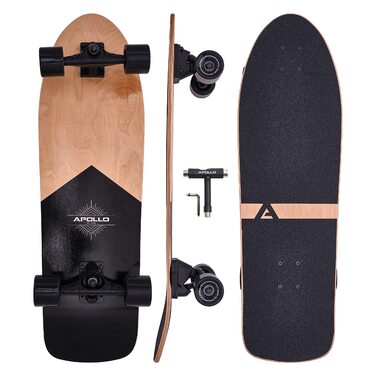 Apollo Surfskate Pro: Лонгборд для дорослих та дітей, Midi Cruiser для стрітсерфінгу та карвінгу, якісна Surf Skate вісь (з 6 років)
