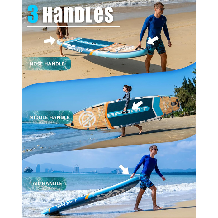 Надувне SUP-борд для дорослих, 204 кг, з сумкою та веслом, блакитний