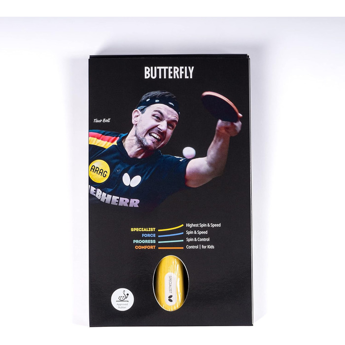 Професійна ракетка для настільного тенісу BUTTERFLY Specialist, чорний/червоний, ITTF, для змагань