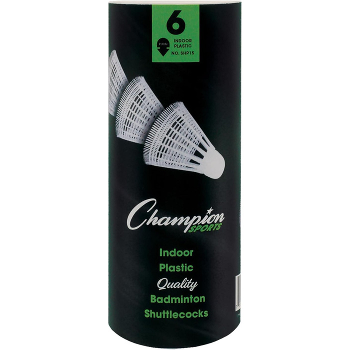 Волан Champion Sports Nylon для залу (6 шт., різнокольорові/морська хвиля) - пластиковий волан для бадмінтону