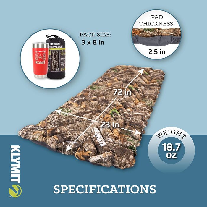 Каремат Klymit Static V Real Tree Edge 2020 - туристичний килимок для сну