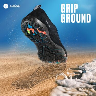 Швидковисихаючі водяні черевики Simari для жінок та чоловіків, для плавання, серфінгу, йоги та відпочинку на пляжі, сірі