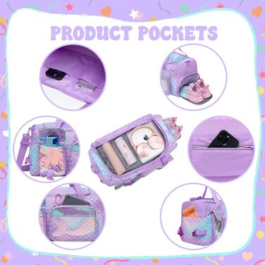 Дитяча спортивна сумка HTgroce Meerjungfrau з відділенням для взуття - ідеальна для танців, балету та подорожей