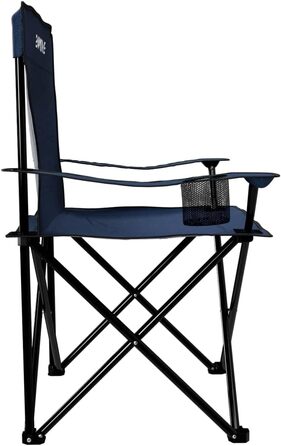 Складний стілець 24MOVE® для відпочинку: синій кемпінговий стілець для риболовлі з підстаканником, для саду та відпочинку на природі, поліестер