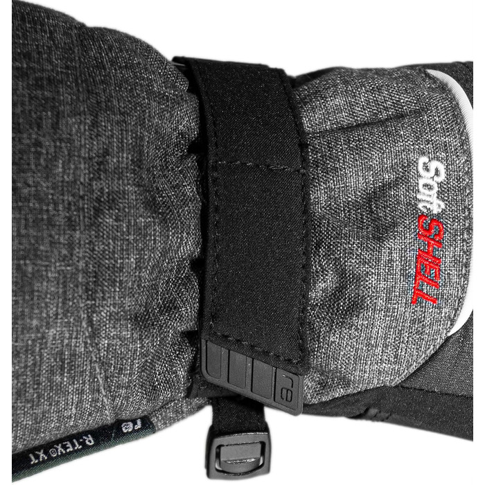 Дитячі гірськолижні рукавички Reusch Softshell, водонепроникні та вітрозахисні (чорно-сірі, розмір 6.5)