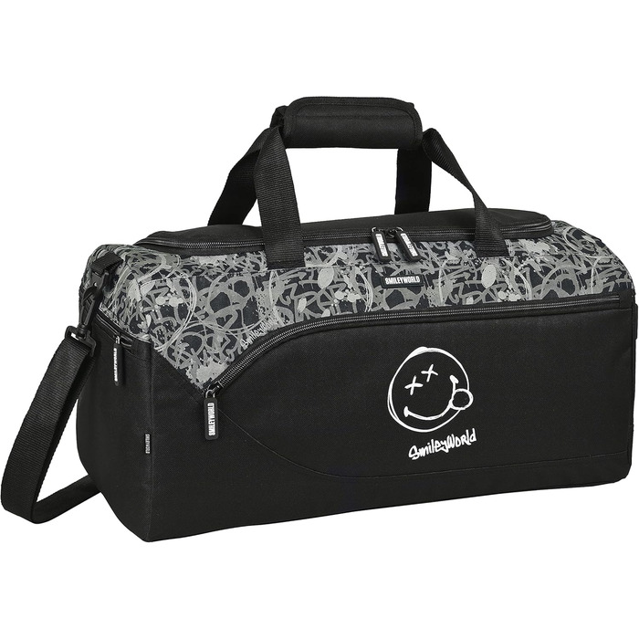 Спортивна сумка Safta Smiley World Urban Flow, чорна, 50x25x25 см
