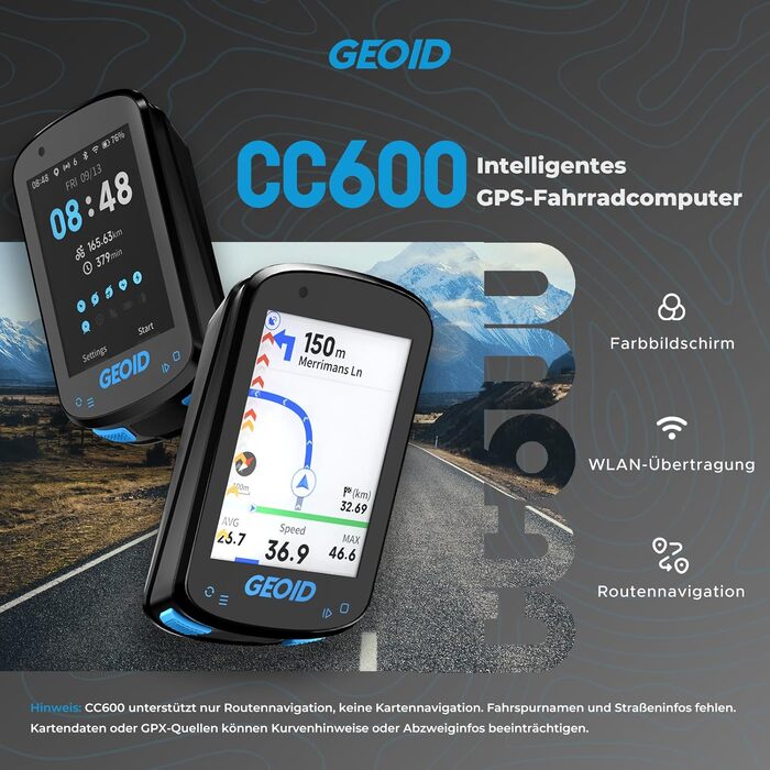 Велокомп'ютер GEOID CC600 GPS з кольоровим екраном 2.4
