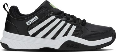 Кросівки для тенісу K-Swiss Court Express 2 чоловічі, чорно-білі з неоновим зеленим, 41 EU