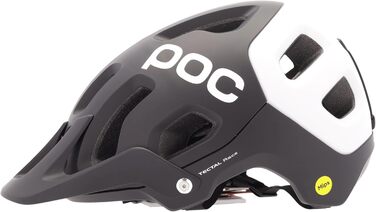 Велошолом POC Tectal Race MIPS для трейлу, ендуро та ол-маунтін, з аромідним захистом, MIPS, регулюванням розміру, матовий чорний/білий, розмір L (59-62 см)