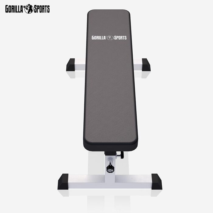 Регульована лава для жиму Gorilla Sports, 4 рівні висоти, до 200 кг, сталева рама, біла