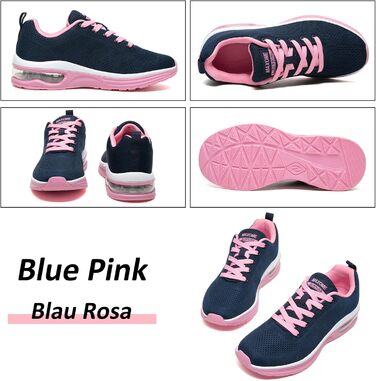 Жіночі кросівки для фітнесу та бігу Laufschuhe синьо-рожеві з амортизацією та підтримкою стопи (36 EU)