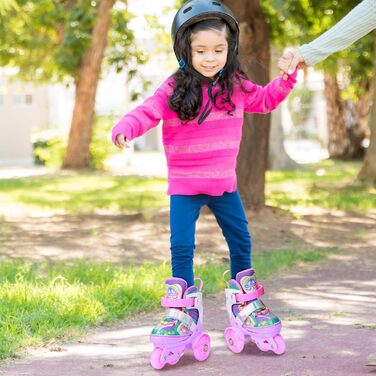 Дитячі ролики Kinder Einhorn для дівчаток, 3-6 років, з підсвічуванням, регульовані, 4 колеса, для початківців, фіолетові