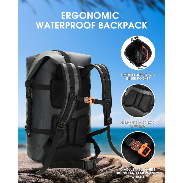 Водонепроникний рюкзак IDRYBAG 55L/35L: для каякінгу, SUP, плавання та подорожей
