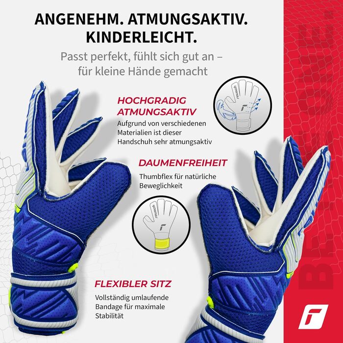 Воротарські рукавички Reusch Attrakt Solid Junior для дітей 5-16 років (Vapor Gray/Deep Blue 6)