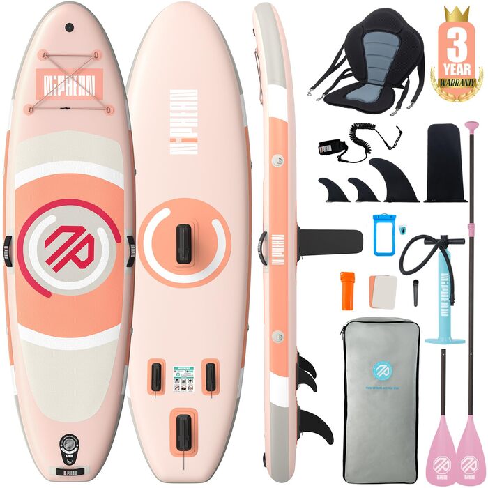 Надувний SUP дошка для сапсерфінгу Niphean 305 см з плавником StabilTrac, для дорослих, з аксесуарами, підходить для йоги