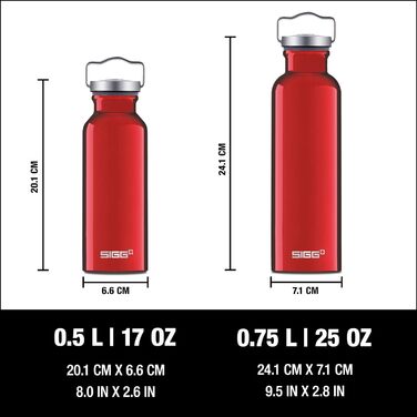 SIGG Алюмінієва пляшка для напоїв, оригінальна, сертифікована як кліматично нейтральна, підходить для газованих напоїв, герметична, легка, без BPA, 0,5/0,75 л