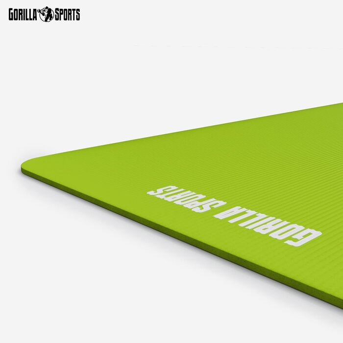 Йога мат GORILLA SPORTS® 190x100x1.5 см з ручним ременем, антислизька, без фталатів, для фітнесу та тренувань