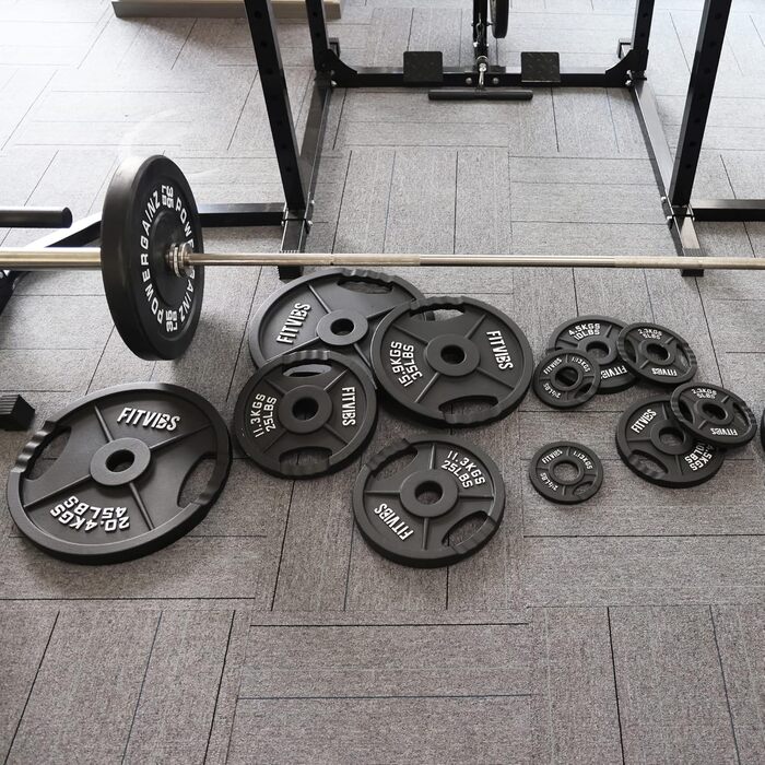 Олімпійський диск із чавуну Signature Fitness, 5,1 см, 20,4 кг, пара, для силових тренувань і важкої атлетики, двома отворами
