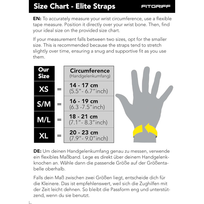 Фітнес-ремні Fitgriff® Elite Straps 2.0 для силових тренувань - Bodybuilding, Fitness, Gym - підходять для жінок та чоловіків, чорний, M/L