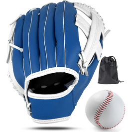 Рукавиця для бейсболу та софтболу дитяча/доросла, з м'ячем, 12.5 дюймів (синьо-біла)