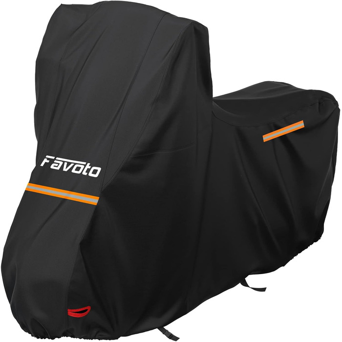 Водонепроникний чохол для мотоцикла Favoto 210D Oxford, 245x105x160 см, з отвором для замка та смугами світловідбиття