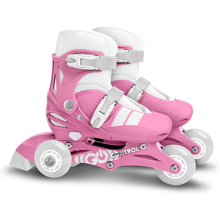 Ролики TRISKATES 2-в-1 регульовані для дітей (SKIDS CONTROL FILLE 2025, рожеві, розмір 27-30)