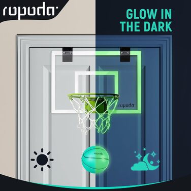 Баскетбольне кільце для кімнати Ropoda, міні-баскетбольний набір з 4 м'ячами та насосом, для дітей, підлітків і дорослих, світиться в темряві