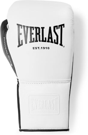 Боксерські рукавички Everlast Powerlock OG Pro на шнурівці для професійних боїв (білий/чорний, 16 oz)