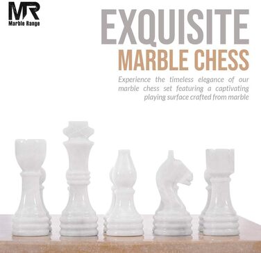 Шаховий набір з мармуру для дорослих, ручної роботи, з дошками Verona & Green Onyx, 32 фігури, 2 додаткові королеви, коробка для зберігання, розкішна подорожна гра, елегантний подарунок для дому (Verona & Green Onyx) (Verona & White)