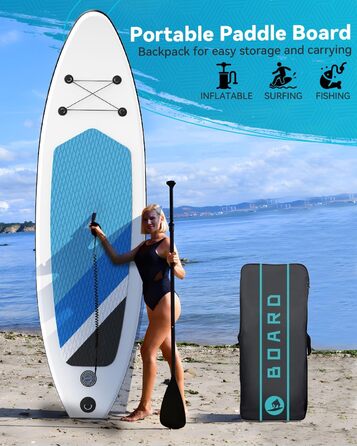 Надувна SUP-дошка 320x76x15 см, комплект для дорослих: ультралегке весло, ручний насос, плавець, рюкзак