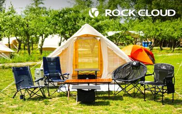 Складний кемпінговий стіл Rock Cloud з алюмінію, на 4-6 осіб, для пікніка, тераси, барбекю 122x61 см, з текстурою дерева