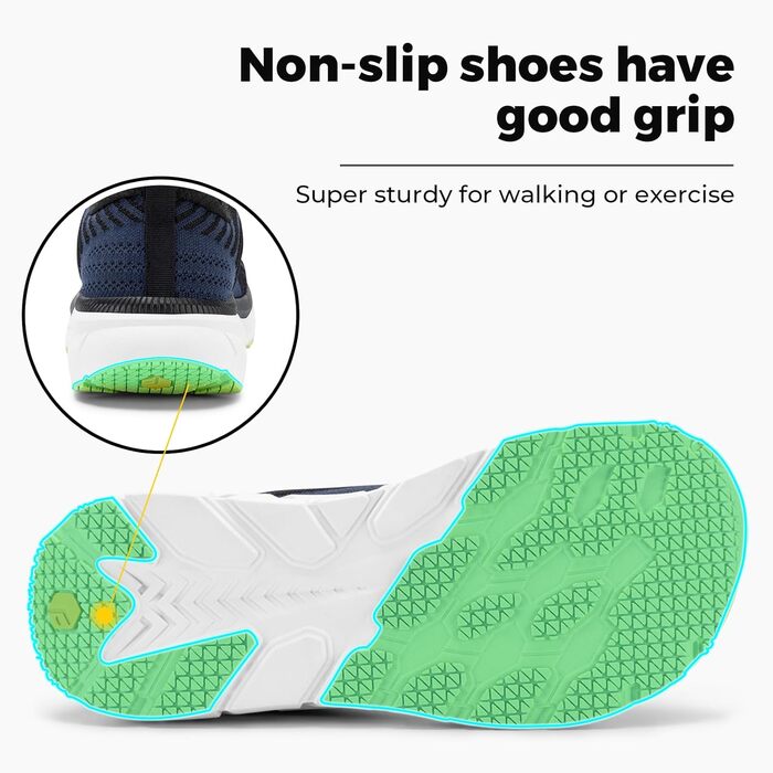 Кросівки для бігу FitVille для чоловіків, широкі (46 EU), темно-синій з чорним. Легкі, дихаючі, зручні для ходьби та джогінгу.