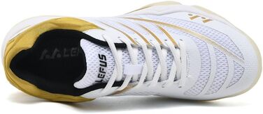 Кросівки для гандболу чоловічі та жіночі: дихаючі, з антиковзким покриттям, для тренувань та змагань, білі, золоті, 38 EU