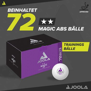 Тенісні м'ячі Joola Magic ABS 40+ для дорослих, універсальні, білі