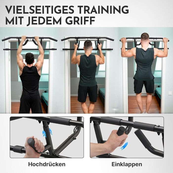 Климмустатова перекладина для дверного отвору Neolymp Premium - регульована висота, глибина та ширина, вантажопідйомність 150 кг, без свердління