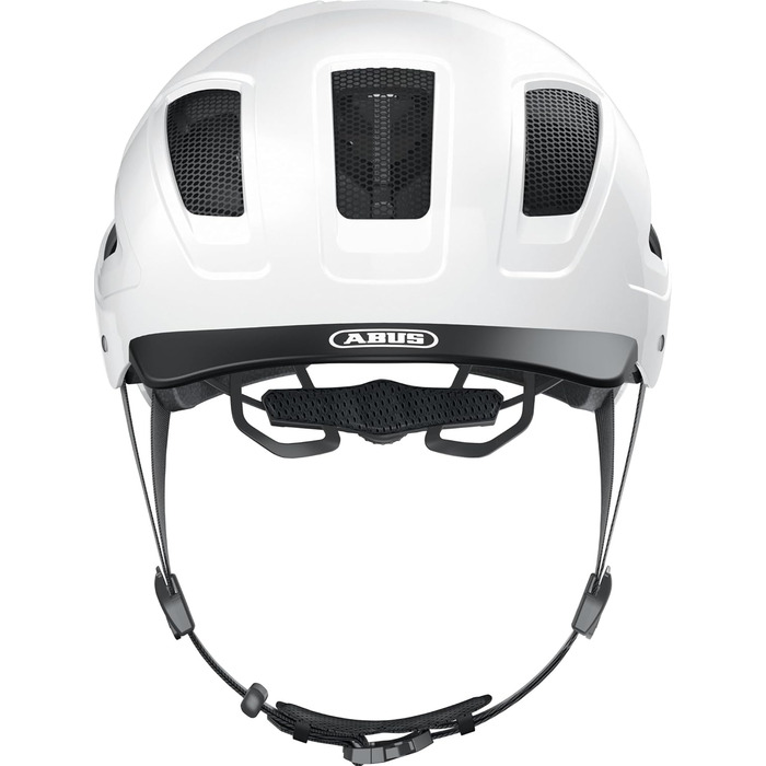 Велосипедний шолом ABUS Hyban 2.0 з LED ліхтарем, білий, ABS, універсальний розмір M (52-58 см), для жінок і чоловіків