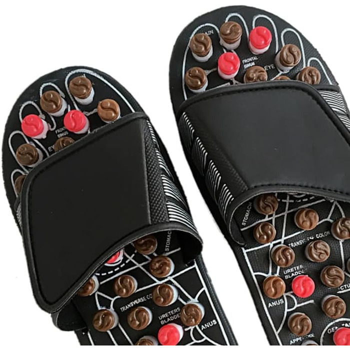 Домашні тапочки з акупресурою, масажер для ніг, сандалії з точками впливу, тапочки для масажу ніг, акупресура, тапочки, зняття стресу, ручні масажери (38–39), подарунок для мами та тата 38-39