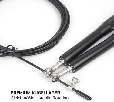 Стрибкун-скакалка Speed Rope для дорослих з кульковими підшипниками, сталевий трос та алюмінієві ручки для кросфіту, фітнесу, MMA та боксу, з сумкою