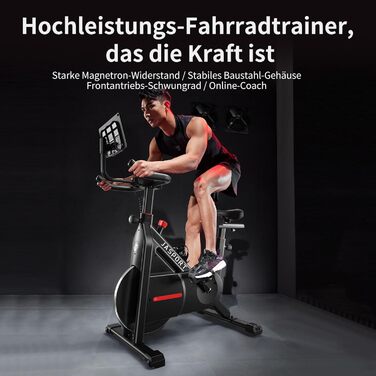 JASPORT C3 Ергометр: тихий велотренажер для дому з магнітним опором, LED-дисплеєм, кардіотренуваннями та вагою до 120 кг. Сумісний з додатком з відеокурсами